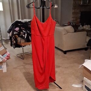 Lulu's Vibrant Red Midi Dress